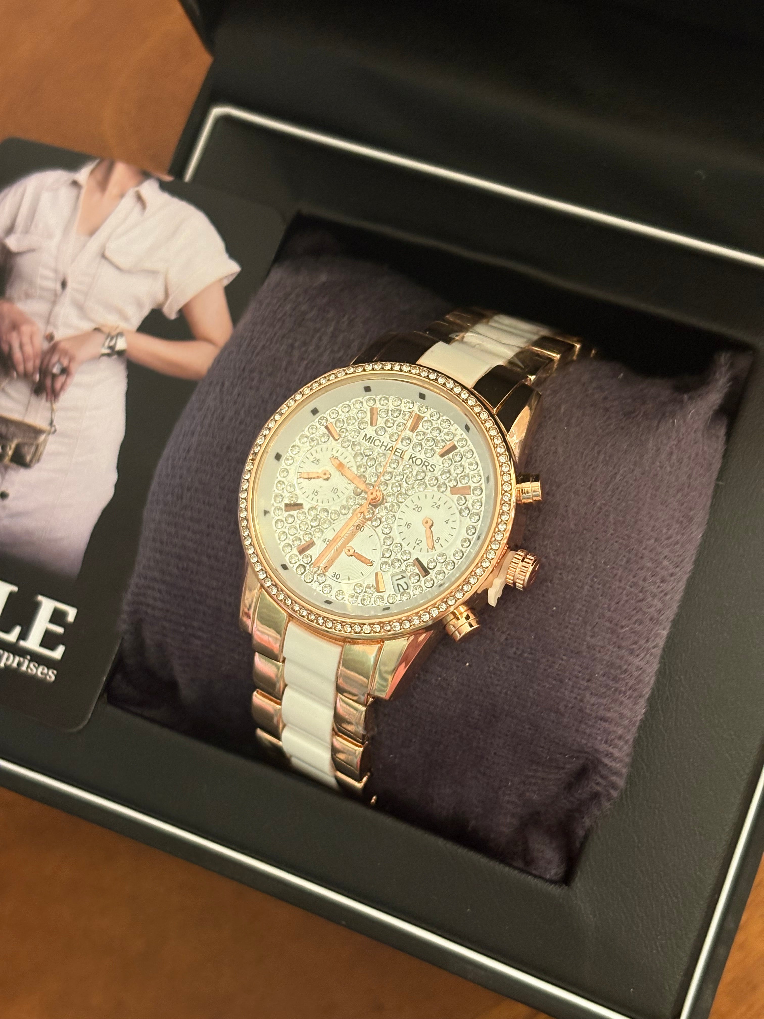 MK watch - white stone