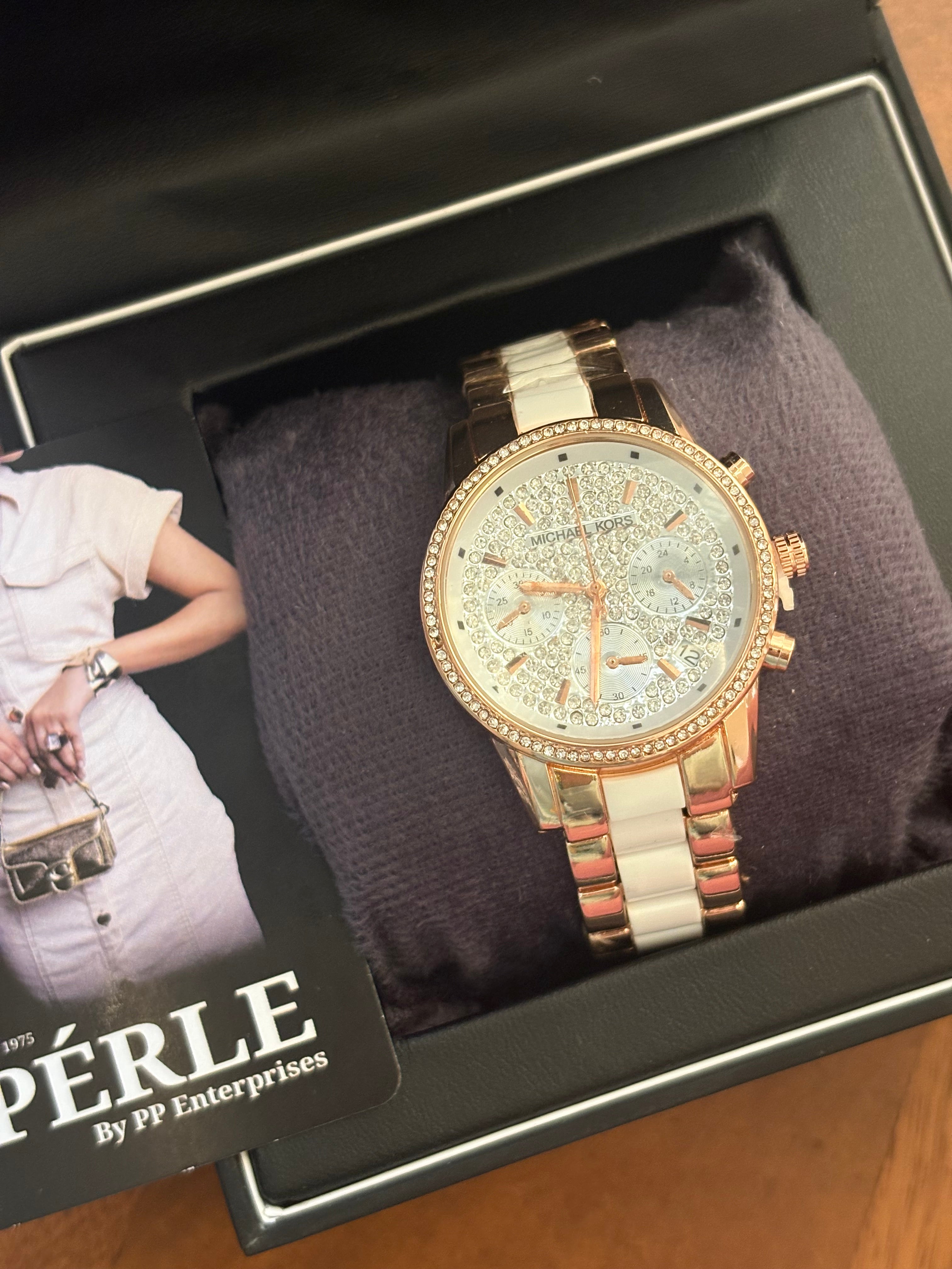 MK watch - white stone
