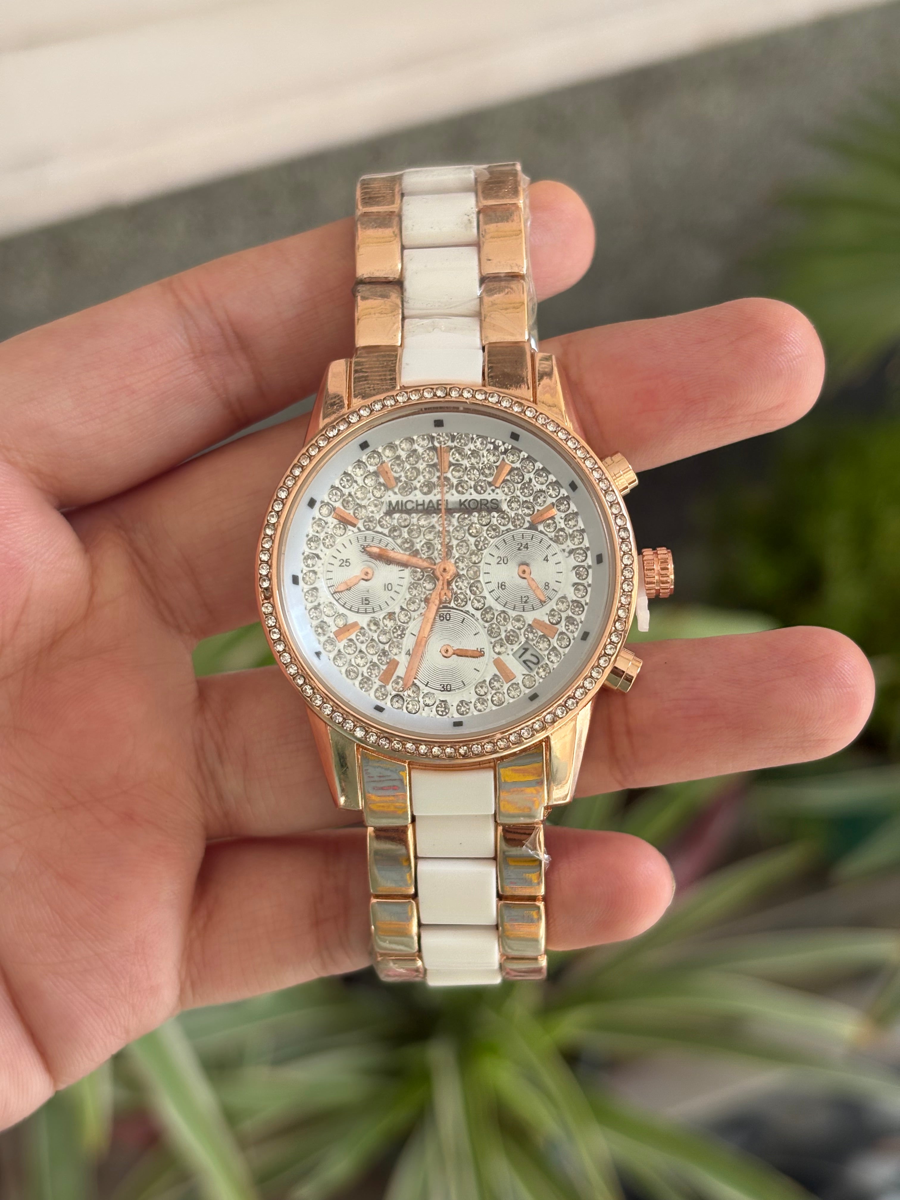 MK watch - white stone