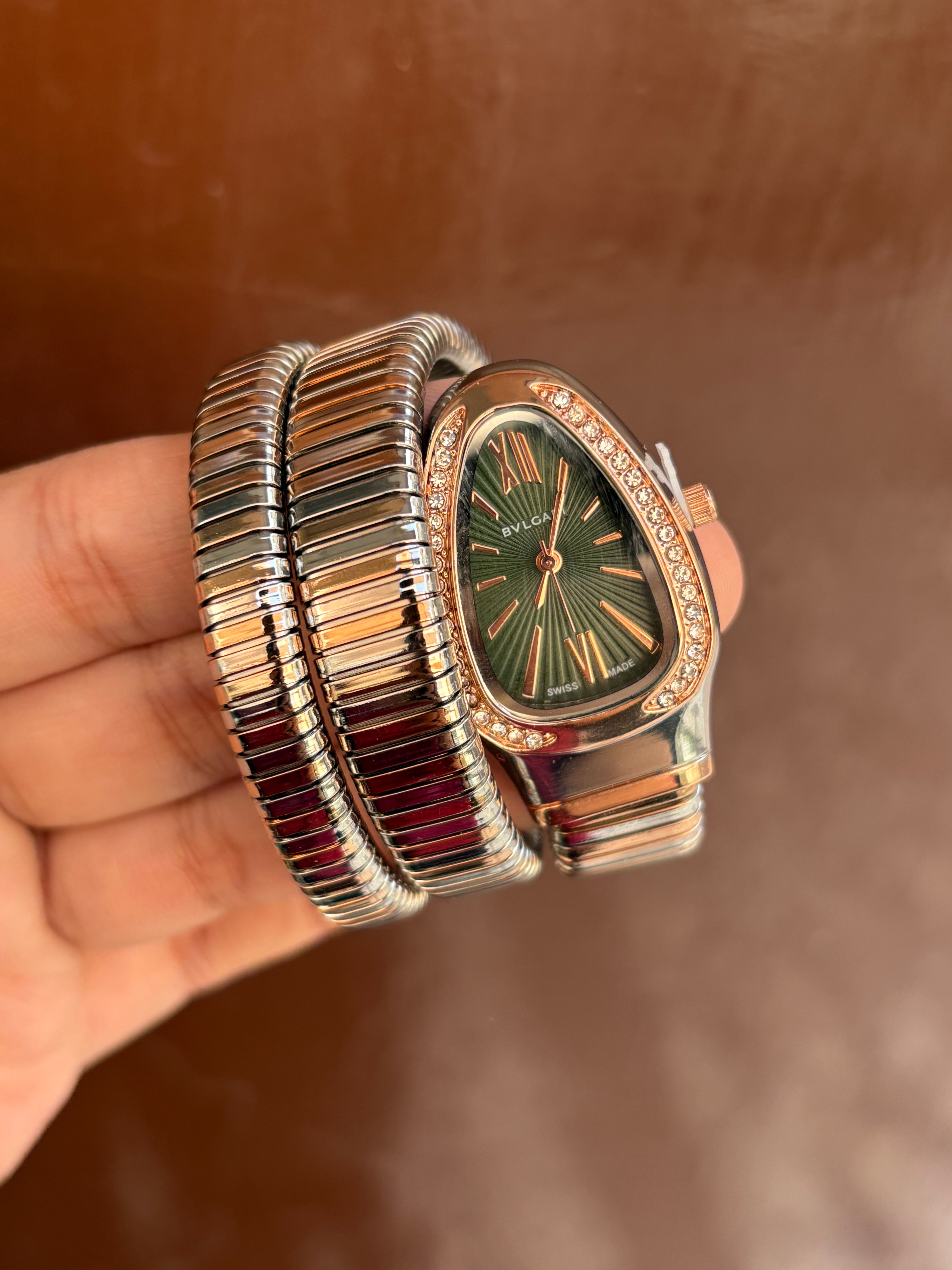 Dual Golden Spiral Watch ( Green dial )