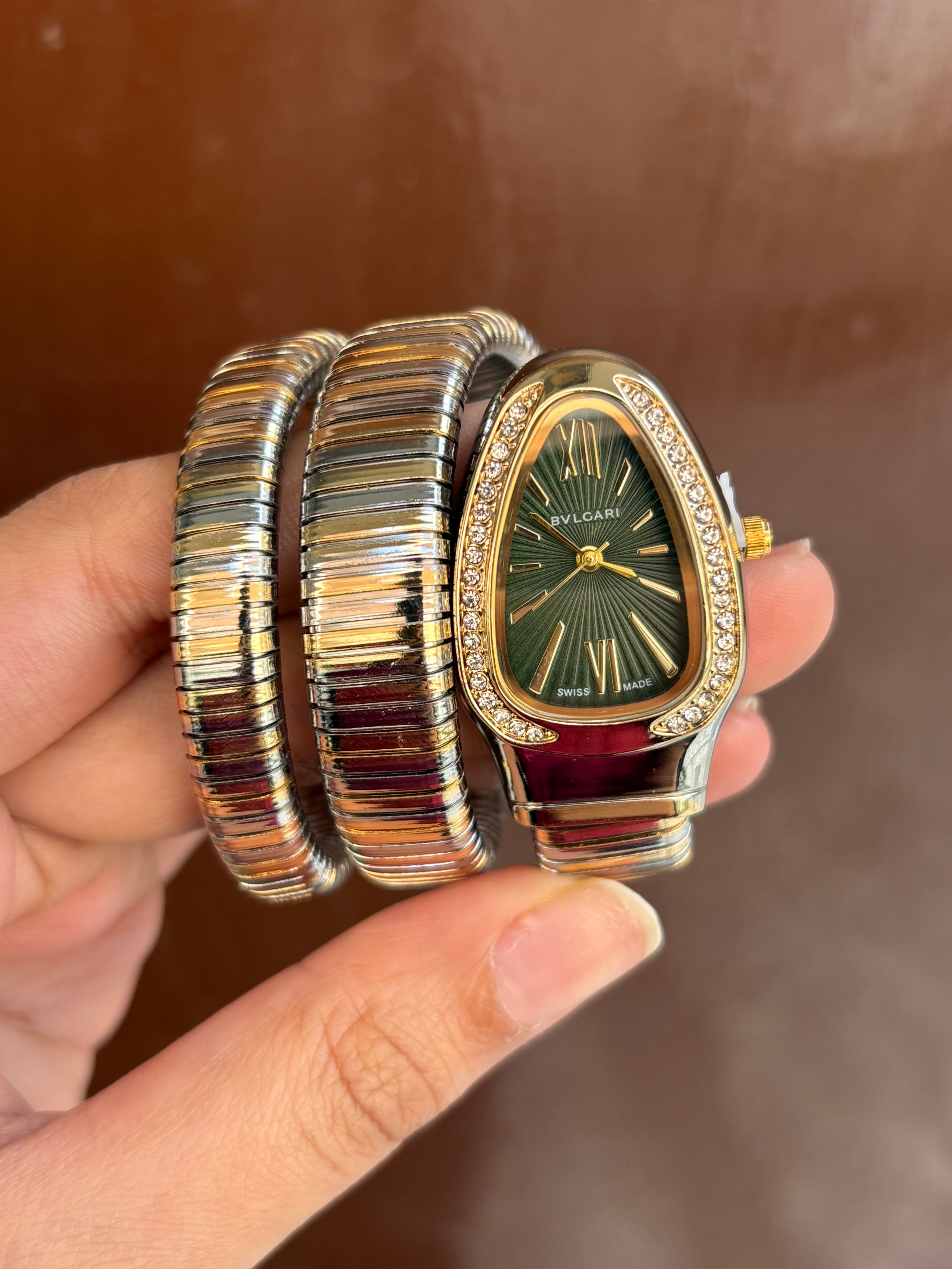Dual Golden Spiral Watch ( green dial )