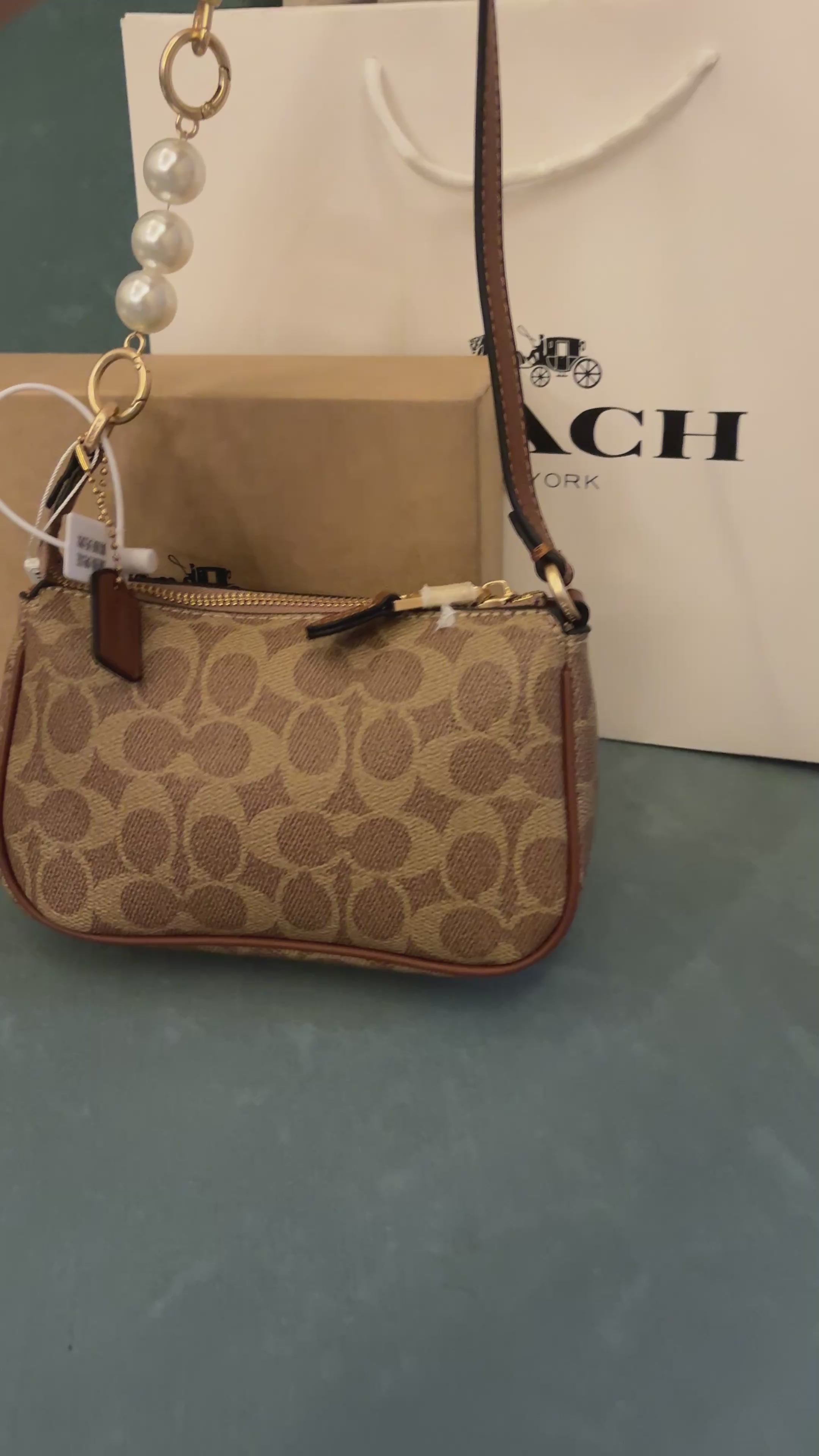 Brown Beads Sling Bag