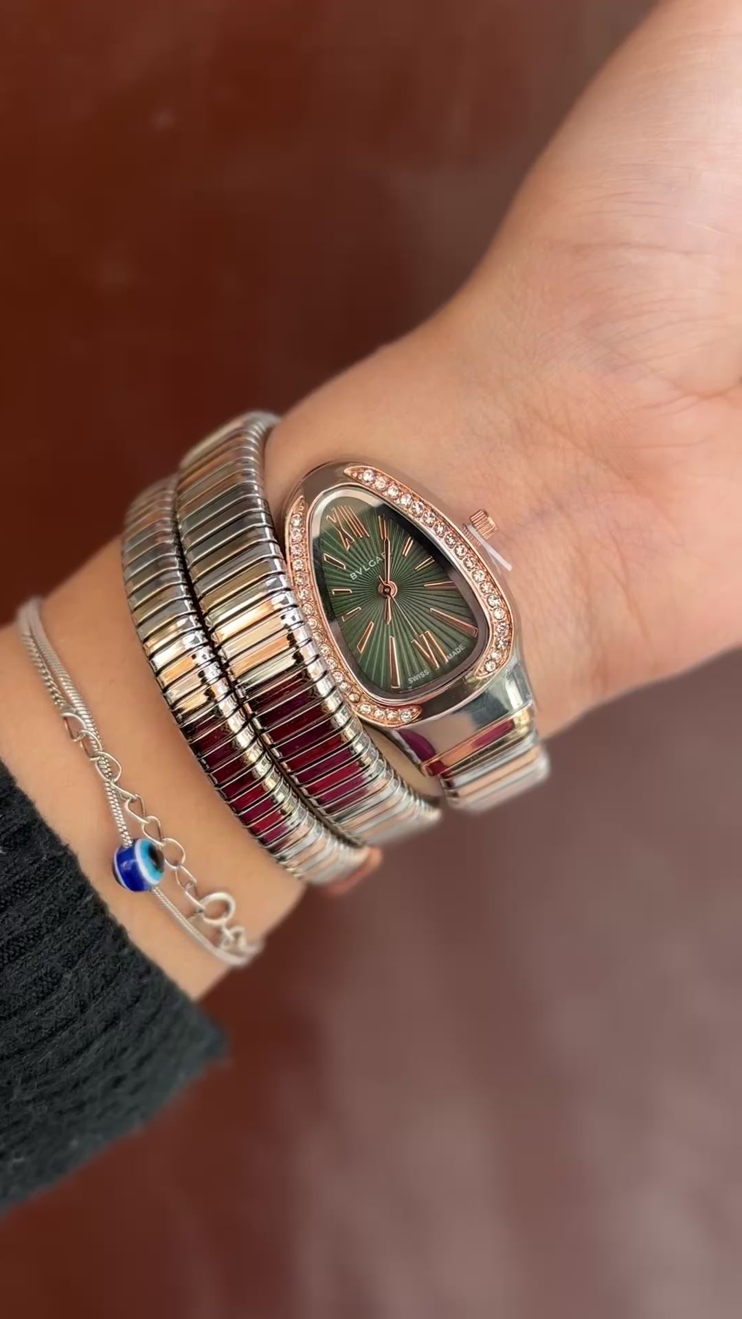 Dual Golden Spiral Watch ( Green dial )
