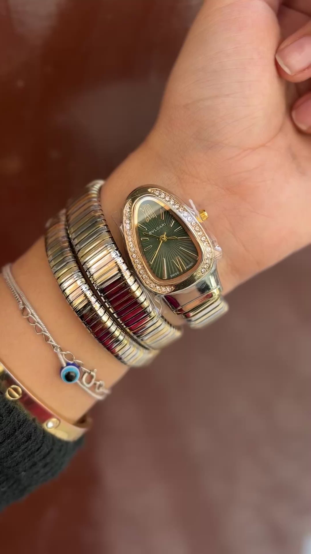 Dual Golden Spiral Watch ( green dial )